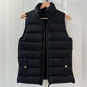 J. Crew Black Quilted goose down Vest size xs